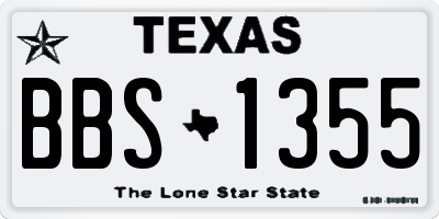 TX license plate BBS1355