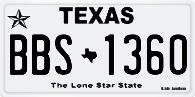 TX license plate BBS1360