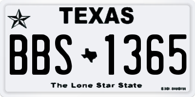 TX license plate BBS1365
