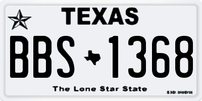 TX license plate BBS1368