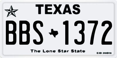 TX license plate BBS1372