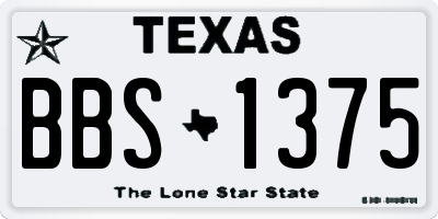 TX license plate BBS1375