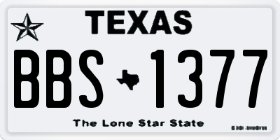 TX license plate BBS1377