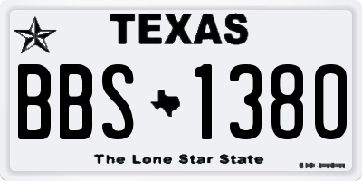 TX license plate BBS1380