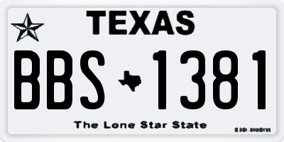 TX license plate BBS1381