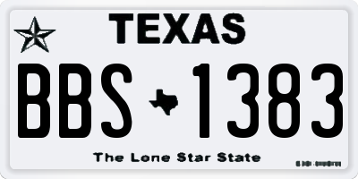 TX license plate BBS1383