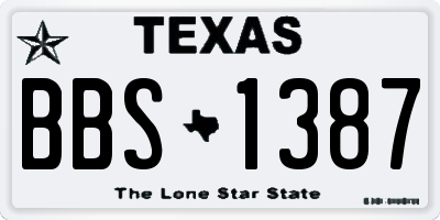 TX license plate BBS1387