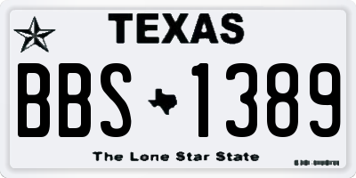 TX license plate BBS1389