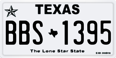 TX license plate BBS1395