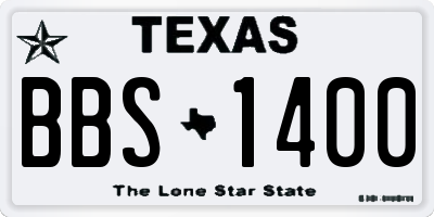 TX license plate BBS1400