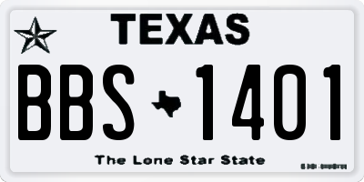 TX license plate BBS1401