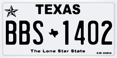 TX license plate BBS1402