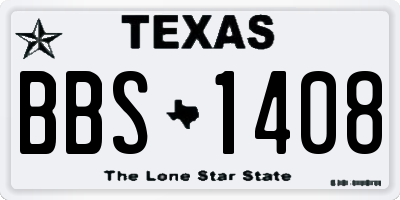 TX license plate BBS1408
