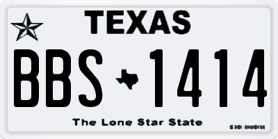 TX license plate BBS1414