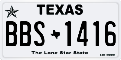 TX license plate BBS1416