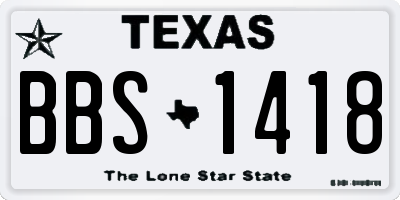 TX license plate BBS1418