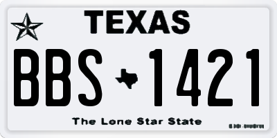 TX license plate BBS1421