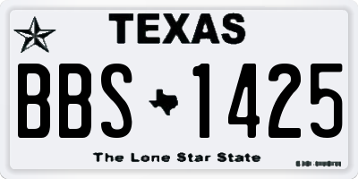 TX license plate BBS1425