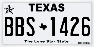 TX license plate BBS1426