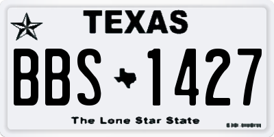 TX license plate BBS1427