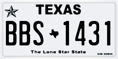 TX license plate BBS1431