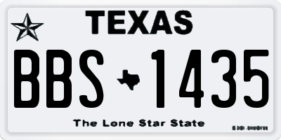 TX license plate BBS1435