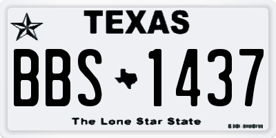 TX license plate BBS1437