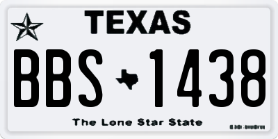 TX license plate BBS1438