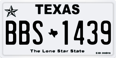 TX license plate BBS1439