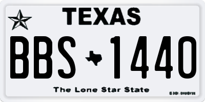 TX license plate BBS1440