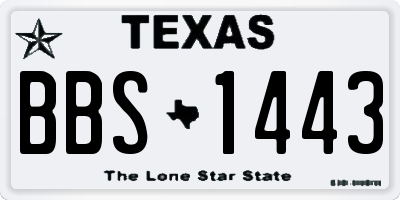 TX license plate BBS1443