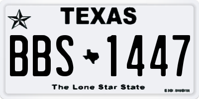 TX license plate BBS1447