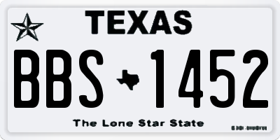 TX license plate BBS1452