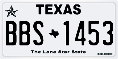 TX license plate BBS1453