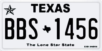 TX license plate BBS1456