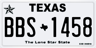 TX license plate BBS1458
