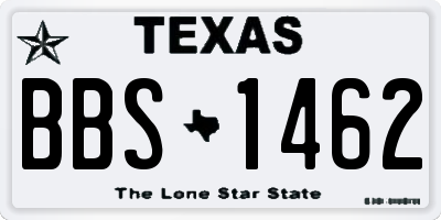 TX license plate BBS1462