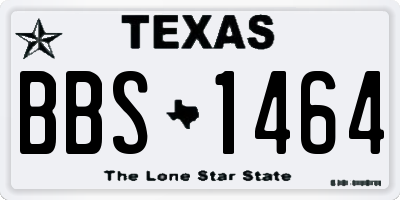TX license plate BBS1464