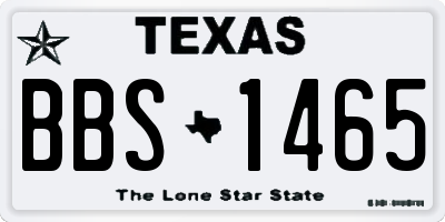 TX license plate BBS1465