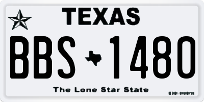 TX license plate BBS1480