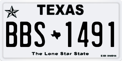 TX license plate BBS1491