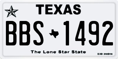 TX license plate BBS1492