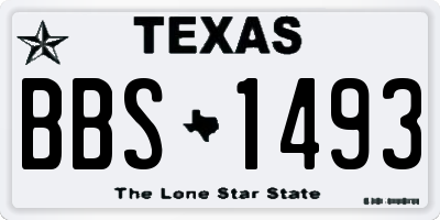TX license plate BBS1493