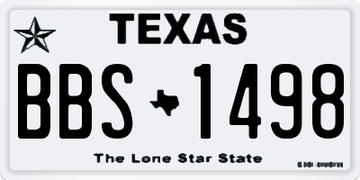 TX license plate BBS1498