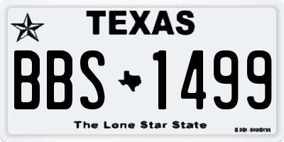 TX license plate BBS1499