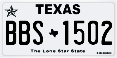 TX license plate BBS1502