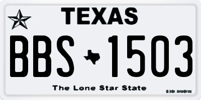 TX license plate BBS1503