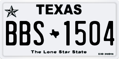 TX license plate BBS1504