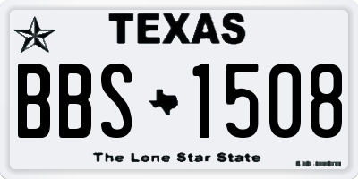 TX license plate BBS1508