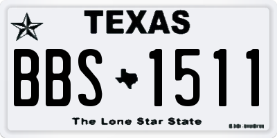 TX license plate BBS1511
